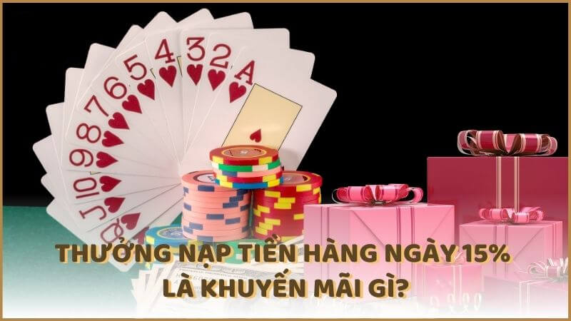 Khuyến mãi thưởng nạp tiền hàng ngày 15% là gì?